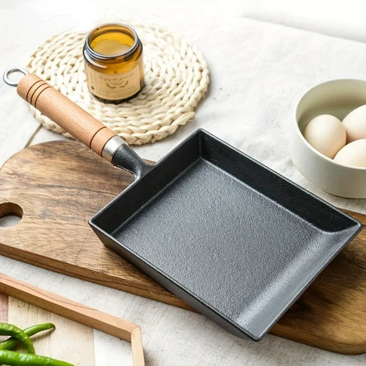 Japanese Cast Iron Tamagoyaki Egg Pan – Nonstick Square Frying Pan for Omelets, Pancakes & Home Cooking