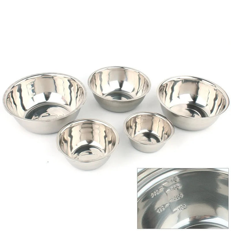 Stainless Steel Mixing Bowls Set (5-Piece) – Non-Slip, Nesting Bowls for Cooking, Baking & Salad Prep