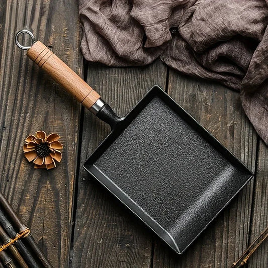 Japanese Cast Iron Tamagoyaki Egg Pan – Nonstick Square Frying Pan for Omelets, Pancakes & Home Cooking